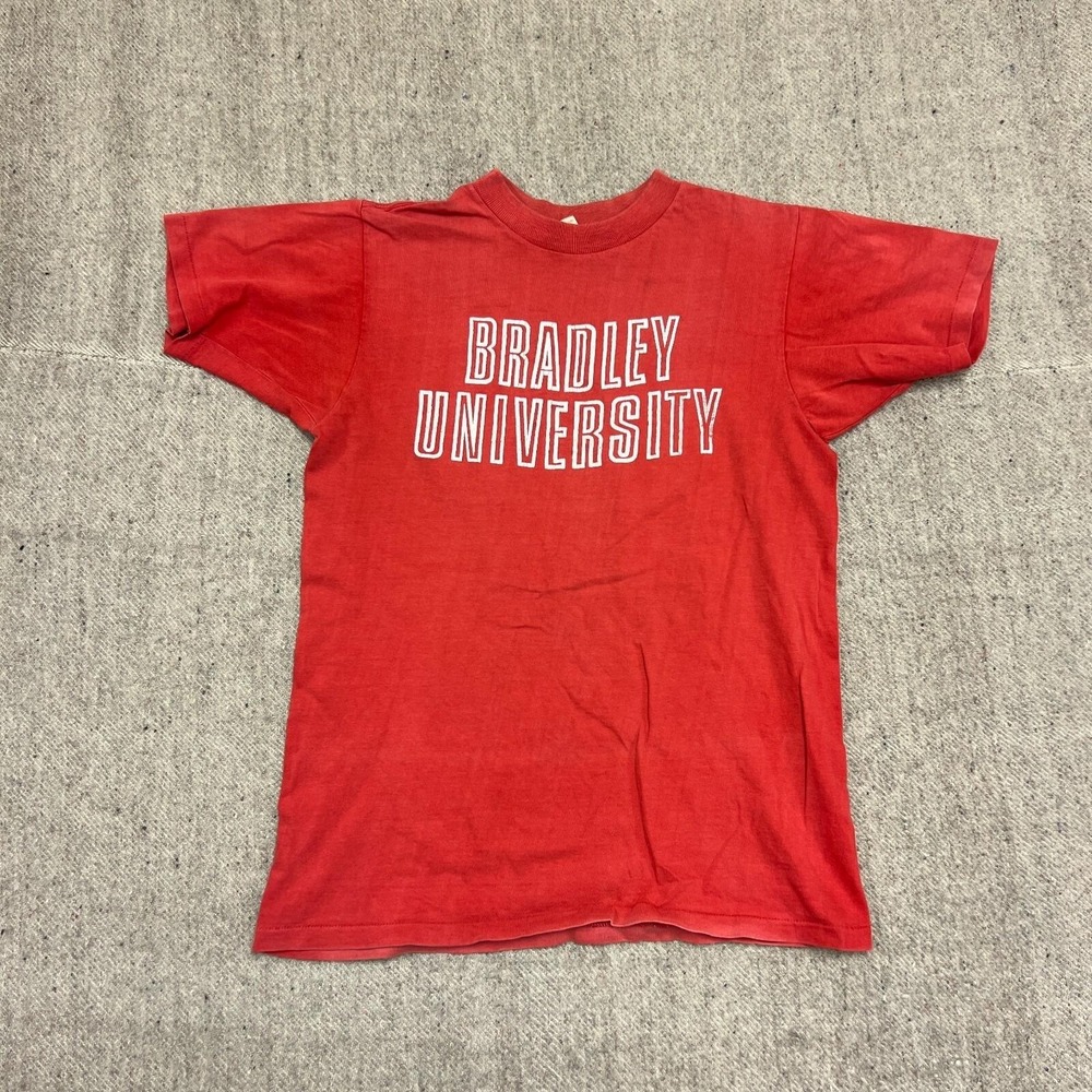 Vintage Bradley University Shirt Mens Small Red 1970s
